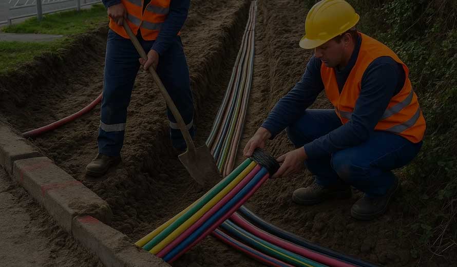 Telecom Optical Fiber Pipeline Work